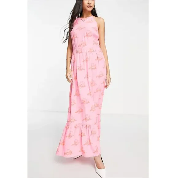 Never Fully Dressed Women's NFDAS534 Size 12 Pink Limoncello Maxi Dress NWT - Picture 3 of 12